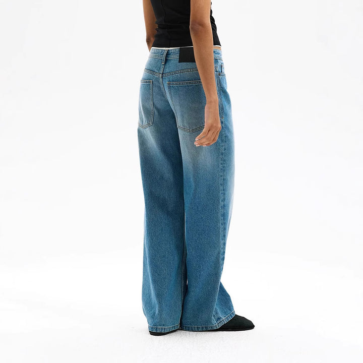 Damen Weite Denim-Jeans im lässigen Schnitt Drune