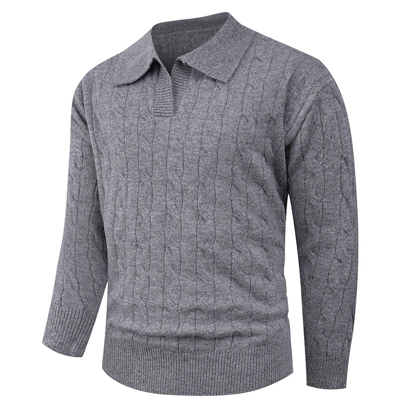 Herren eleganter Strickpullover mit modernem Zopfmuster Drune
