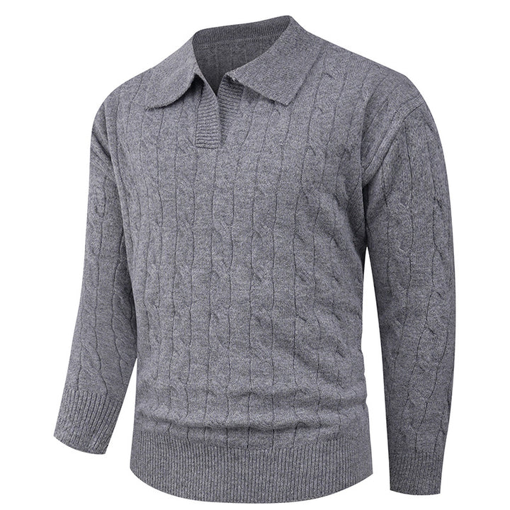 Herren eleganter Strickpullover mit modernem Zopfmuster Drune