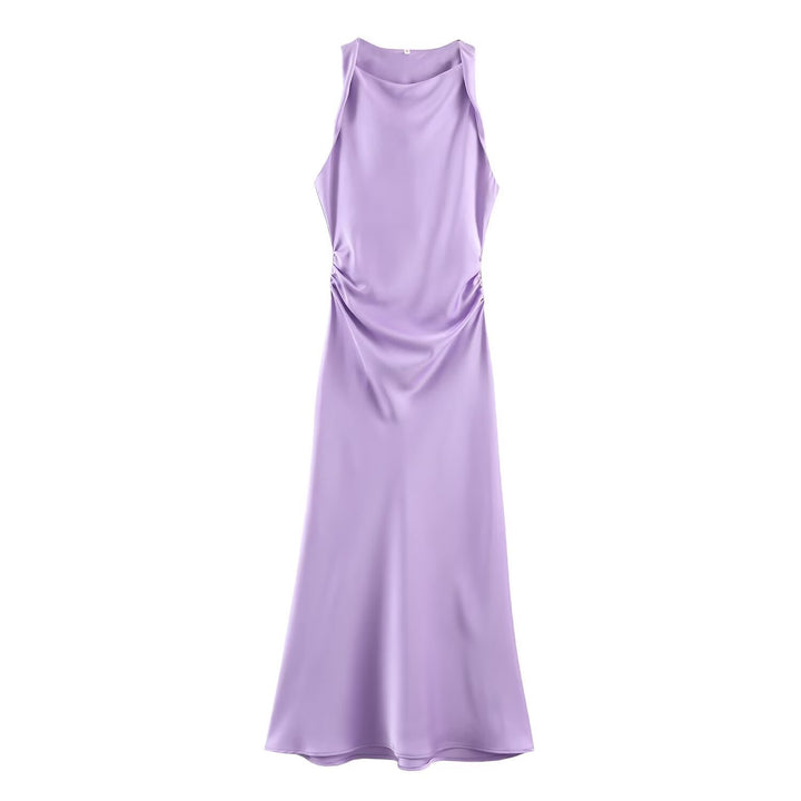 Damen elegantes Sommerkleid mit fließendem Schnitt und charmanten Rüschendetails Drune