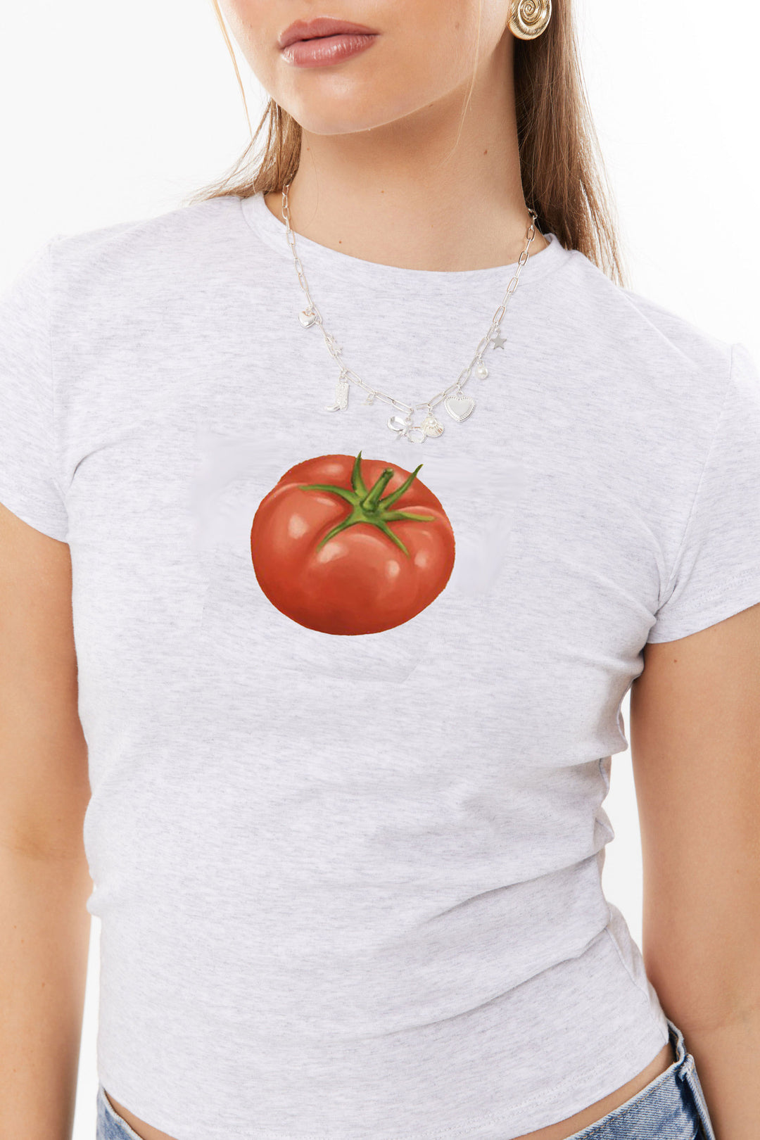 Damen lässiges Crop-Top mit frischem Zitronenaufdruck Drune