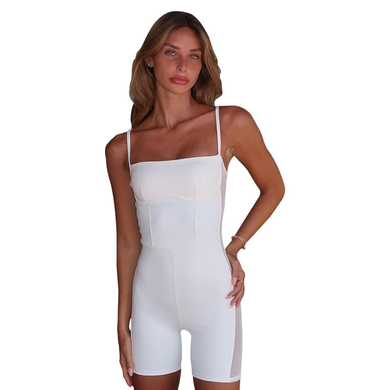Damen Bodycon Jumpsuit mit schulterfreien Trägern und figurbetontem Schnitt Drune