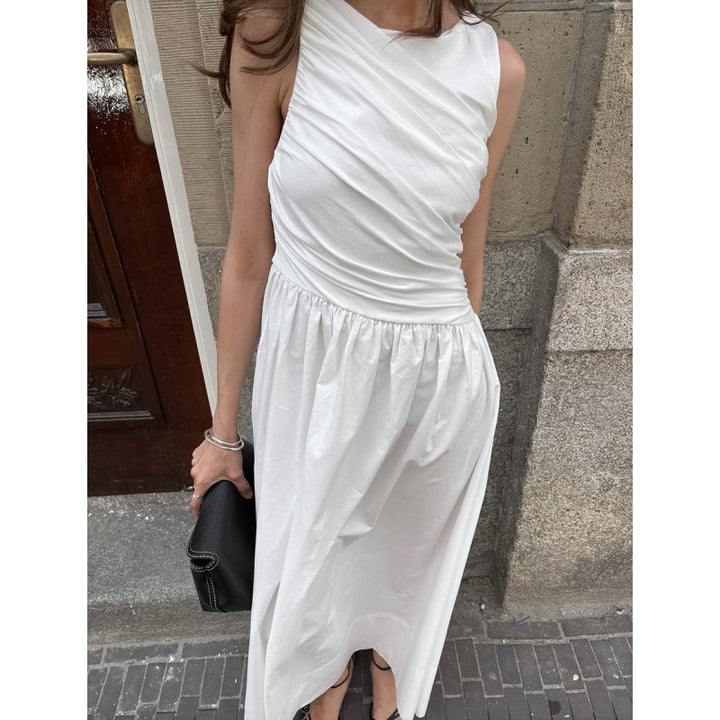 Damen Elegantes Maxikleid mit lässiger Passform und raffinierten Drapierungen Drune