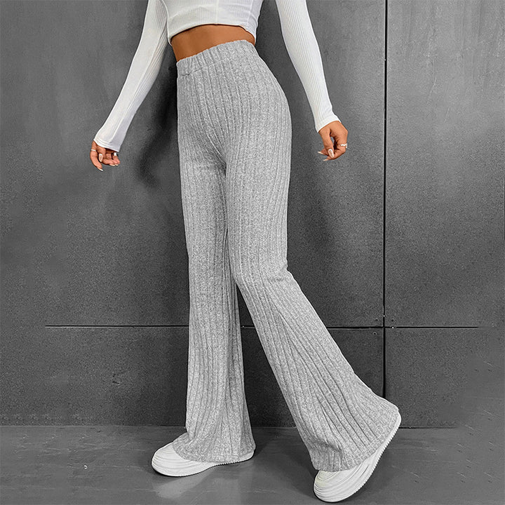 Damen lässige Flared-Hosen aus hochwertigen Strickmaterialien Drune