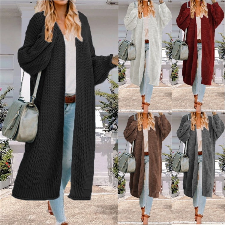 Damen Großer Strickmantel mit weitem Schnitt und tiefen Taschen Drune