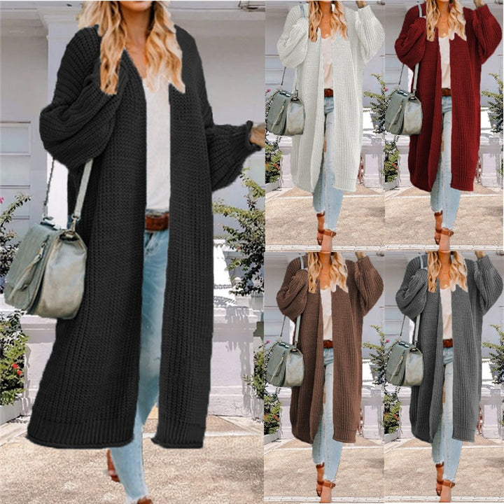 Damen Großer Strickmantel mit weitem Schnitt und tiefen Taschen Drune