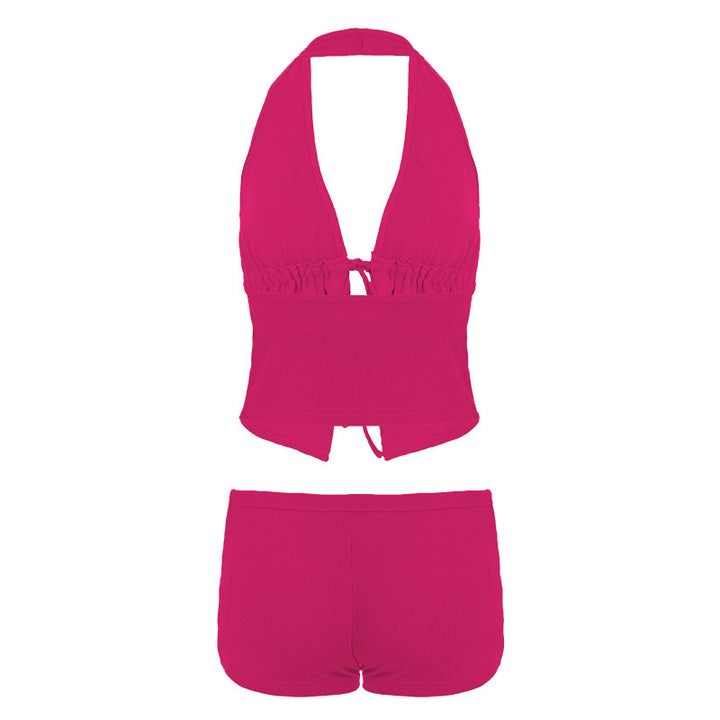 Damen Bikini-Set mit verstellbarem Oberteil und lässigen Shorts Drune