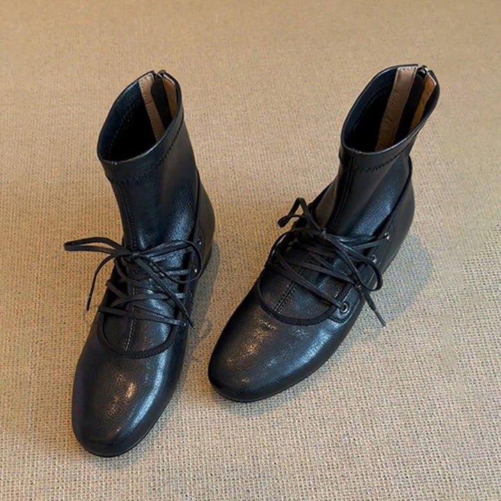 Damen zeitlose Ankle Boots mit hohem Schaft und eleganter Schnürung Drune