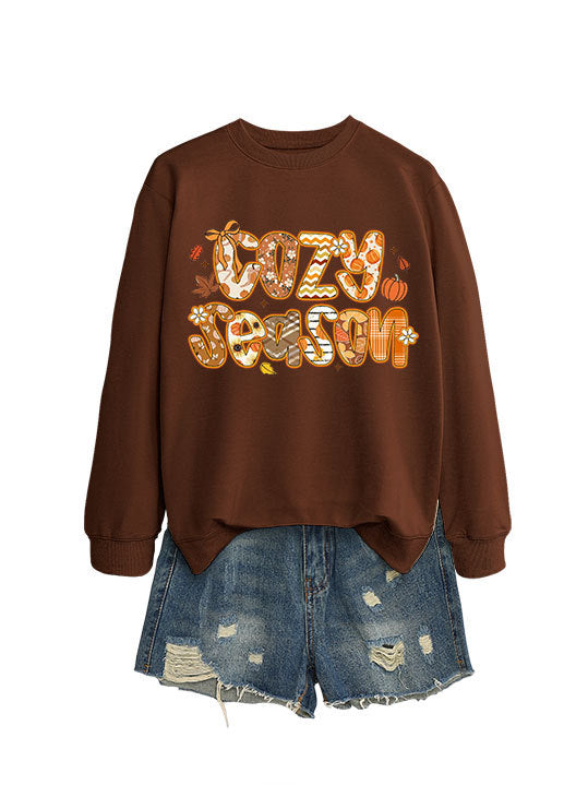 Damen Sweatshirt mit kreativem Herbstdesign und lässigem Schnitt Drune