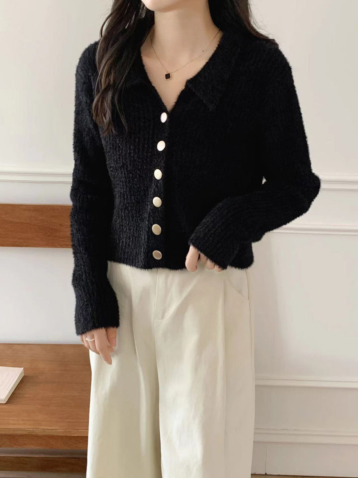 Damen Strickjacke mit Knopf-Design und weichem Material Drune