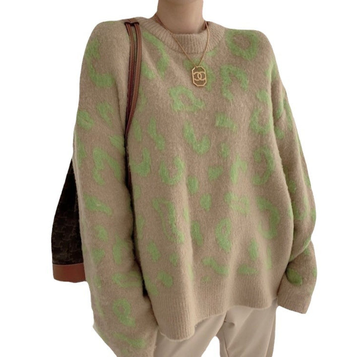 Damen Großer Pullover im Animal-Print Design Drune