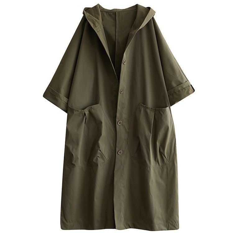 Damen Oversized Kapuzenmantel mit praktischen Taschen Drune