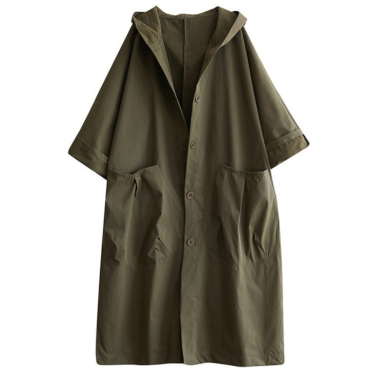 Damen Oversized Kapuzenmantel mit praktischen Taschen Drune