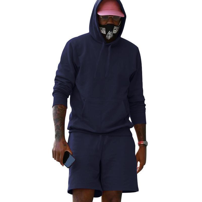 Herren sportliches Hoodie- und Shorts-Set aus hochwertigem Sweatmaterial Drune