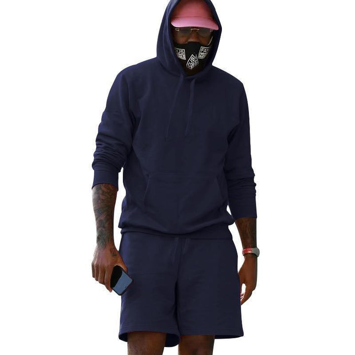 Herren sportliches Hoodie- und Shorts-Set aus hochwertigem Sweatmaterial Drune