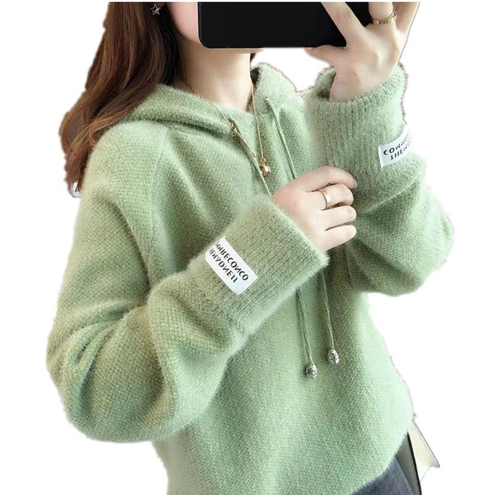 Damen Kuscheliger Hoodie mit Kordelzug und hohem Kragen Drune