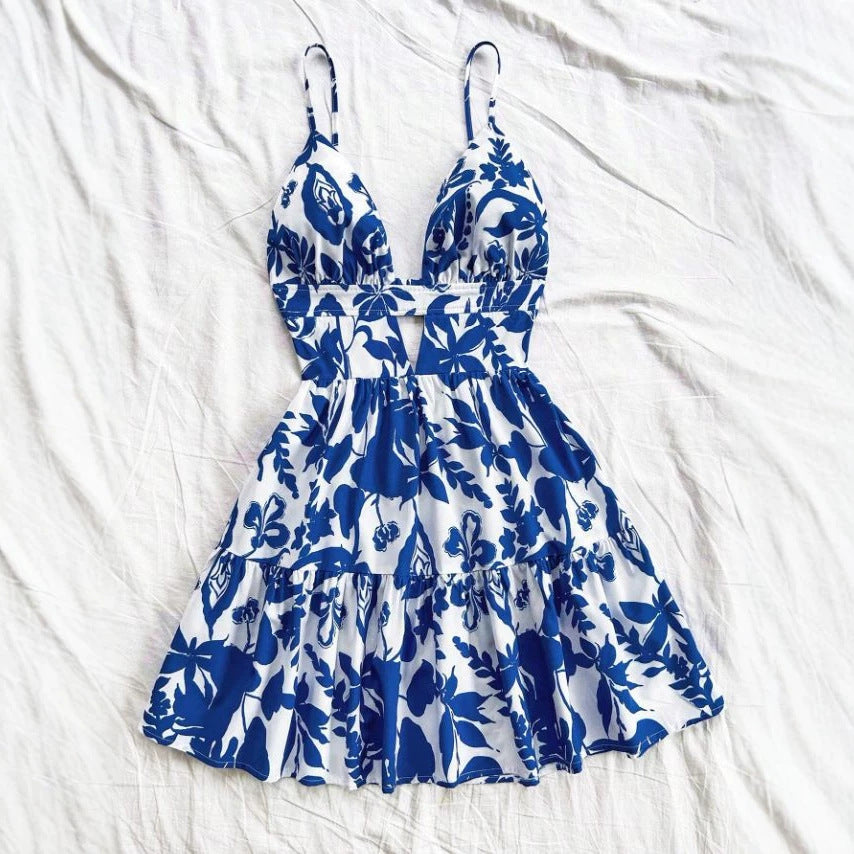 Damen Sommerkleid mit verspieltem Babydoll-Schnitt und floralem Design Drune