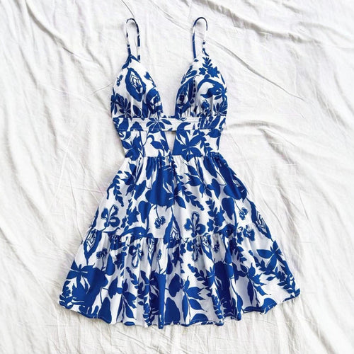 Damen Sommerkleid mit verspieltem Babydoll-Schnitt und floralem Design Drune