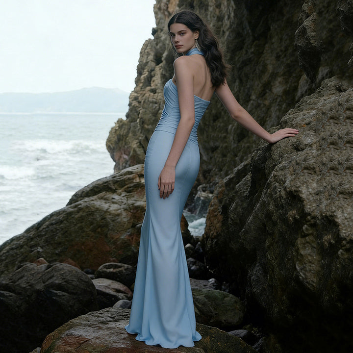 Damen Hochzeitskleid im eleganten Design mit Raffungen und Schößchen Drune