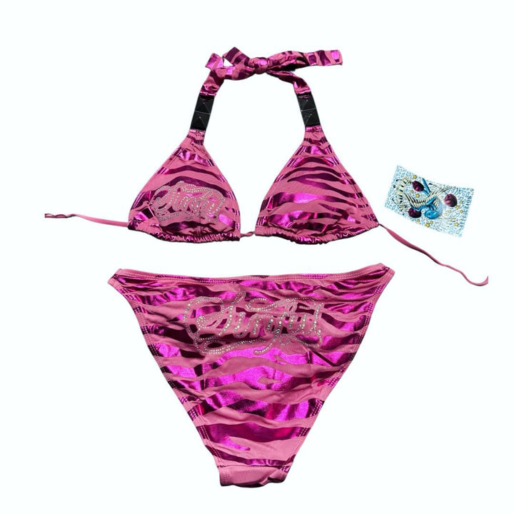 Damen Bikini-Set mit funkelndem Detail und außergewöhnlichem Design Drune