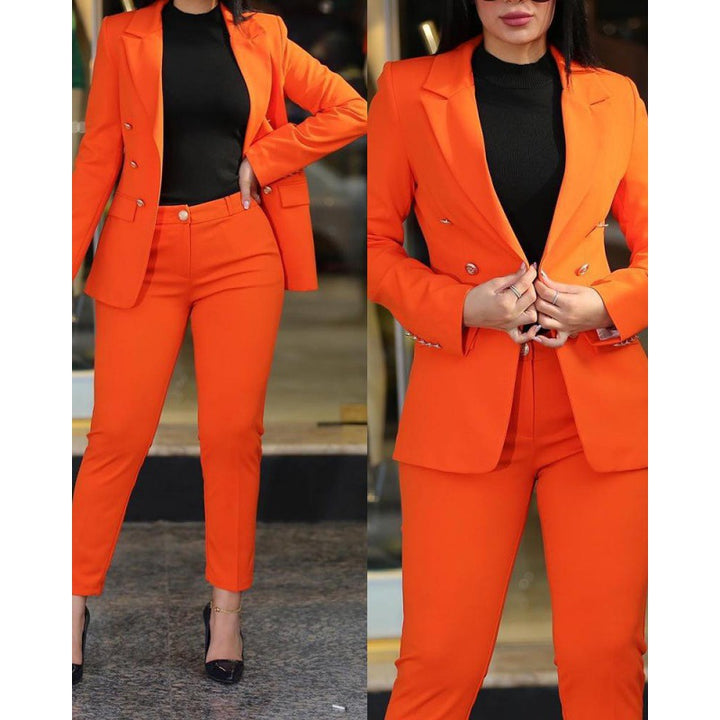 Damen Eleganter und stilvoller Blazer mit passender Hose Drune