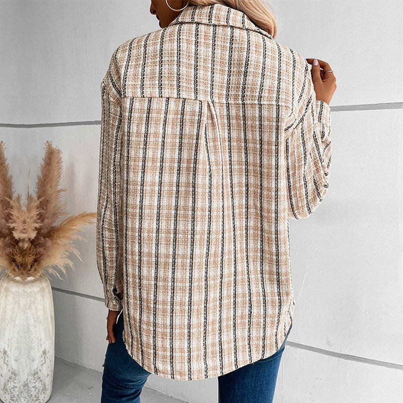 Damen lässige karierten Overshirt Drune