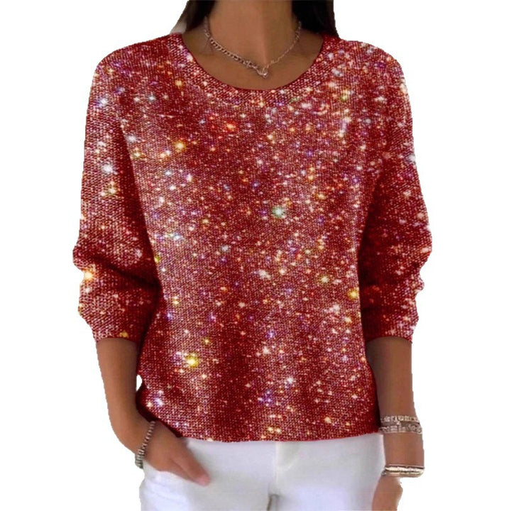 Damen Glitzerpullover mit Rundhalsausschnitt und lässigem Schnitt Drune