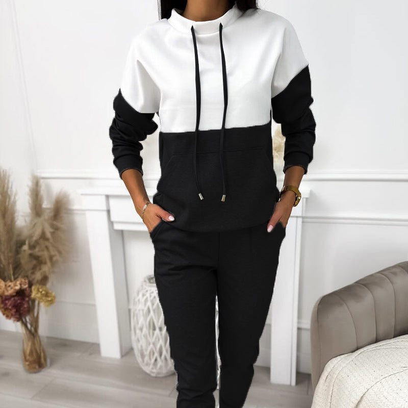 Damen Sportliches Lounge-Set mit Kapuze und Elastischem Bund Drune
