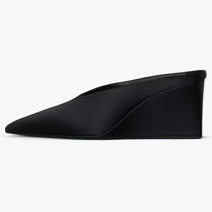 Damen Chic Pointed-Toe Wedge Mules mit schlankem Design Drune