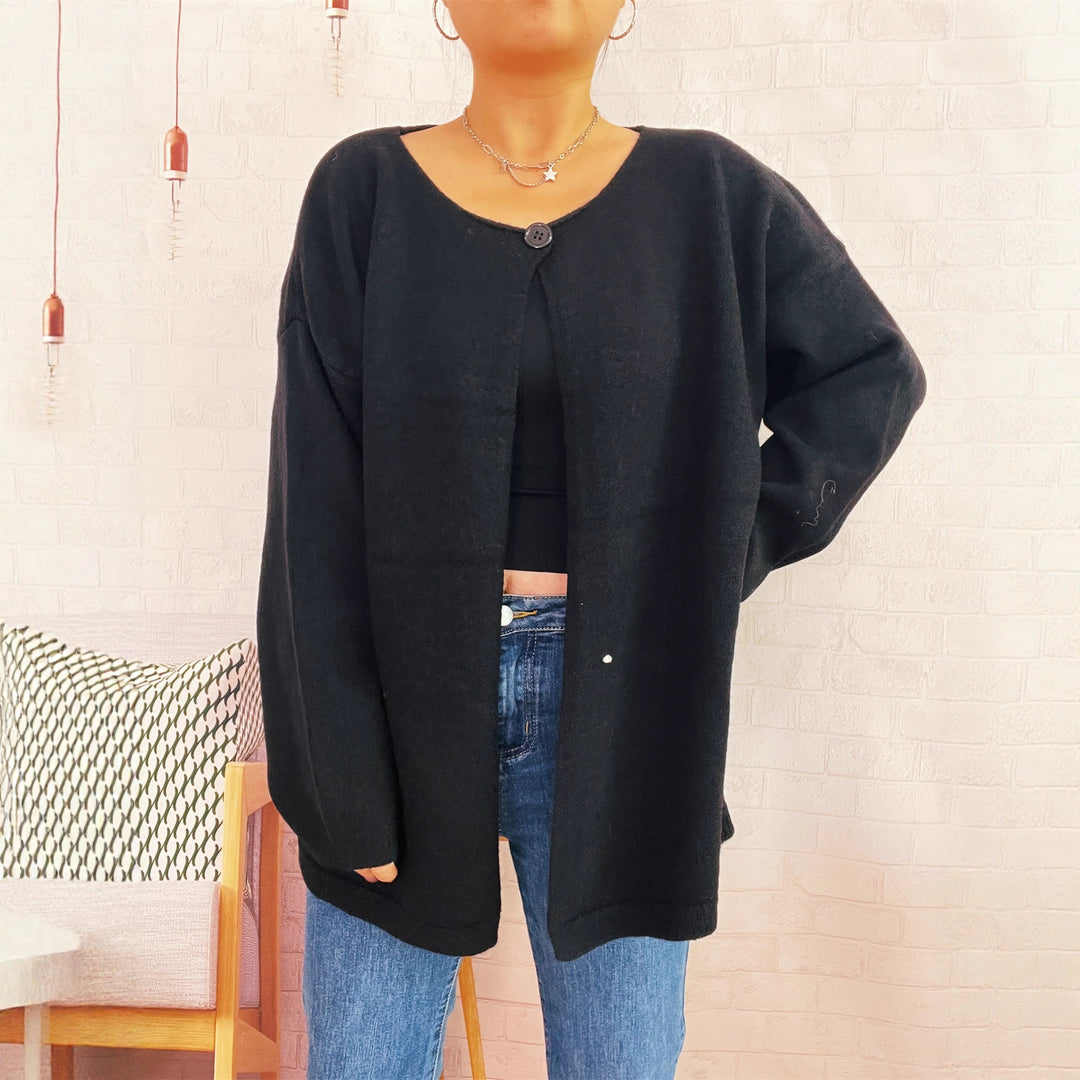 Damen lässiger Strickcardigan mit offenem Schnitt und weichen Materialien Drune