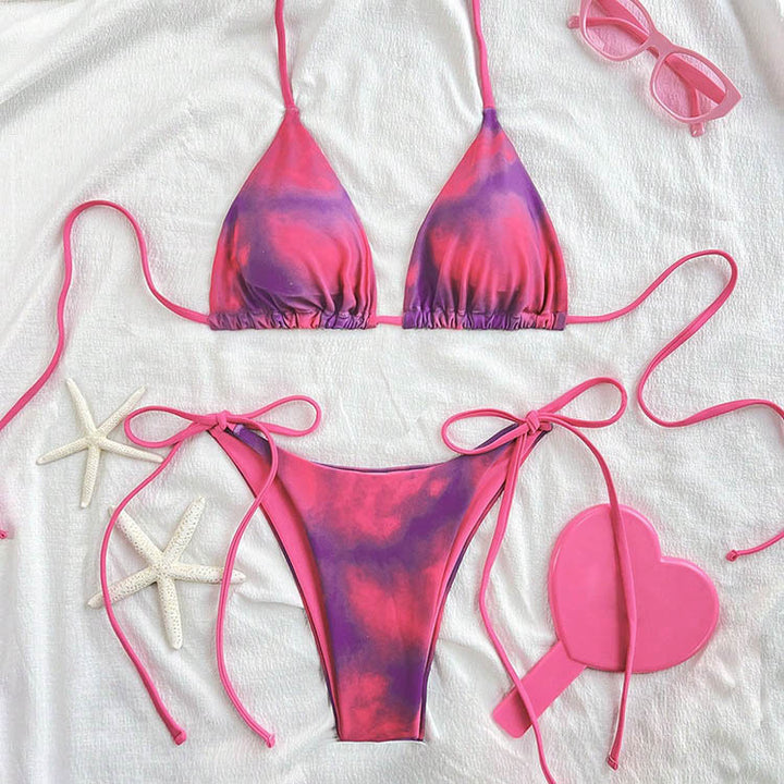 Damen Triangel-Bikini-Set mit elegantem Schnürdetail Drune