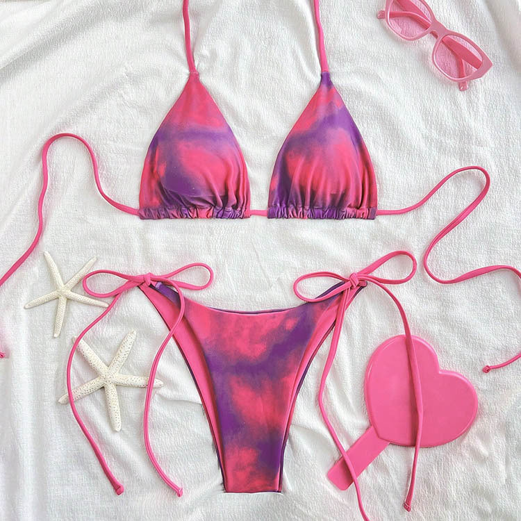 Damen Triangel-Bikini-Set mit verstellbaren Bindebändern Drune