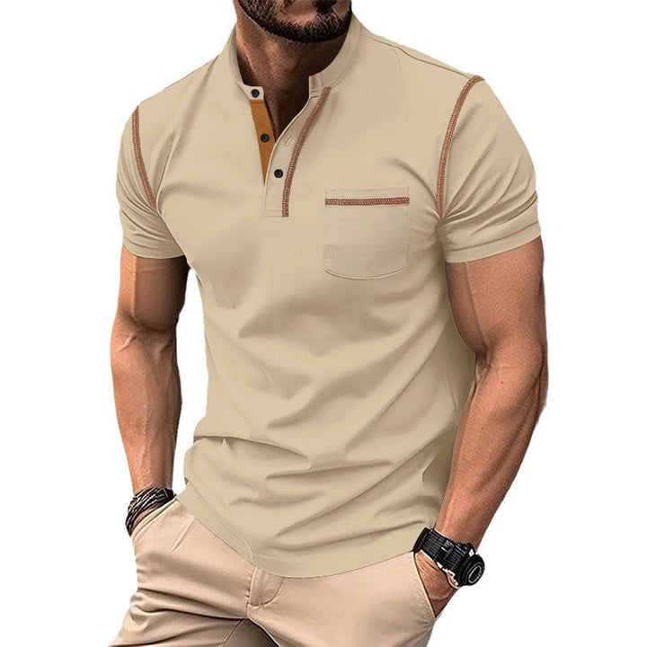 Herren shirt mit modernem Henley-Kragen und praktischen Brusttasche Drune