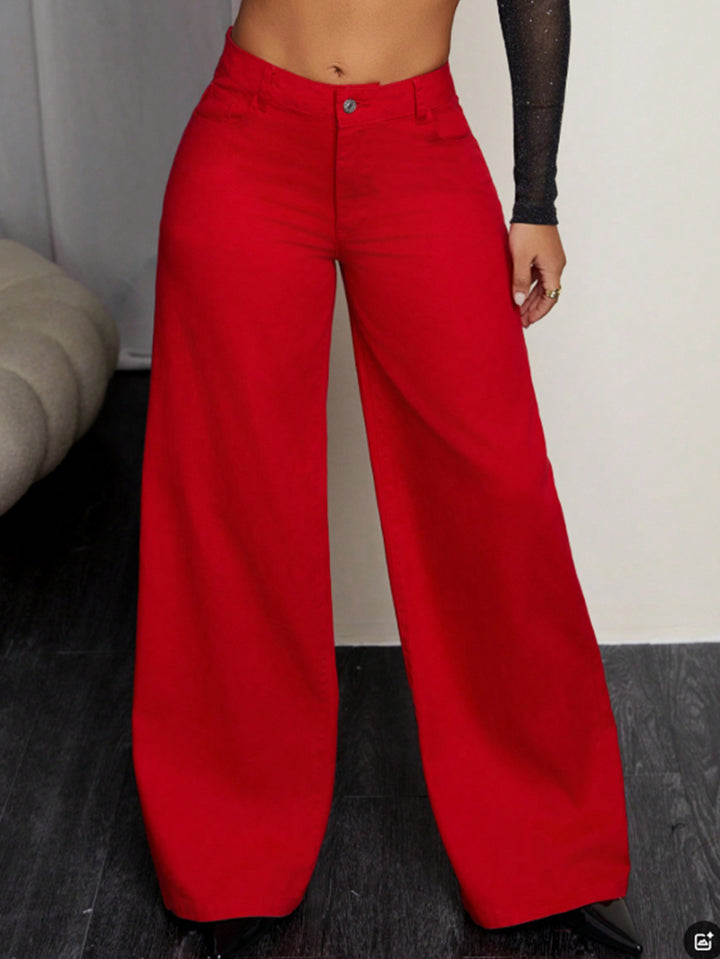 Damen weite Hochbund-Hose im eleganten Schnitt Drune