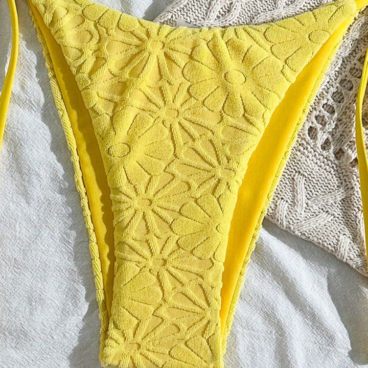 Damen Triangel-Bikini mit floraler Stickerei Drune