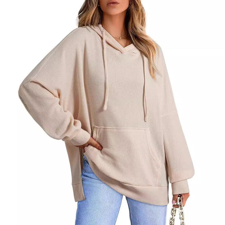 Damen oversized Kapuzenpullover aus Waffelpiqué Drune
