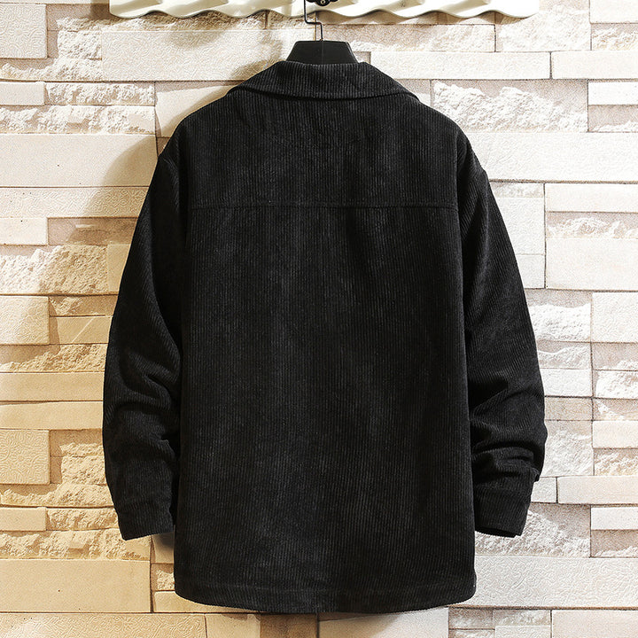 Herren nan lässige Cord-Überhemdjacke mit durchgehender Knopfleiste und aufgesetzten Brusttaschen Drune