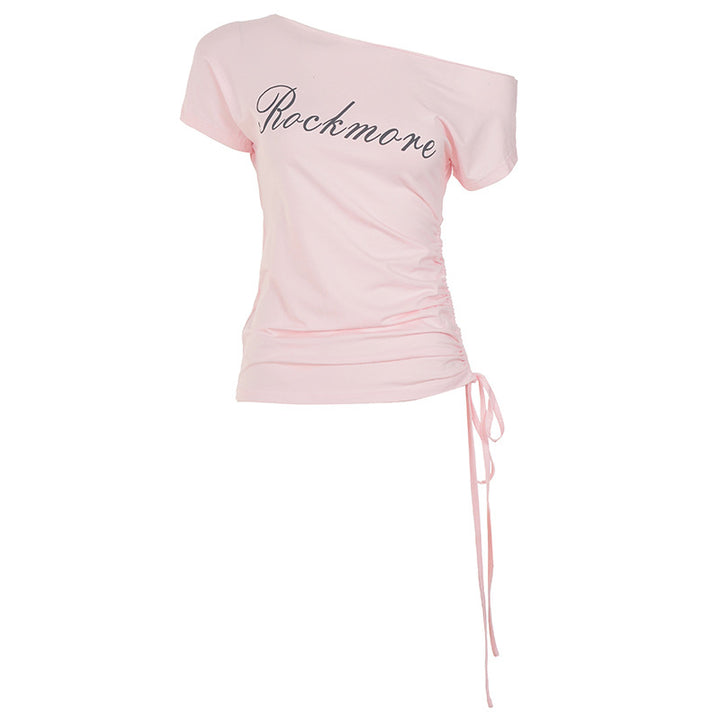 Damen asymmetrisches Casual-Shirt mit raffinierten Rüschendetails Drune