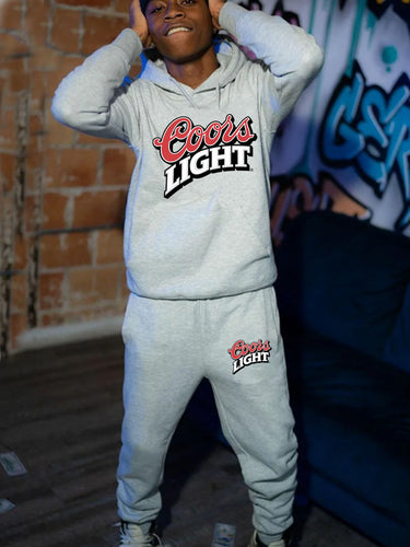 Damen Hoodie- und Jogginghose-Set mit modernem Logo-Design Drune