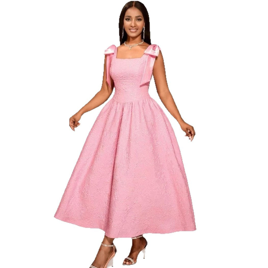 Damen Elegantes Abendkleid mit schimmernden Details und verspielten Rüschenschultern Drune