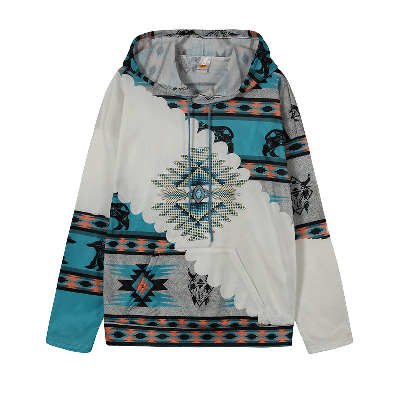 Damen Kapuzenpullover mit innovativem Tribal-Design und bequemer Passform Drune
