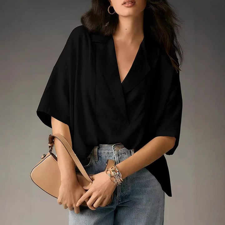 Damen Oversized Wickelbluse Drune