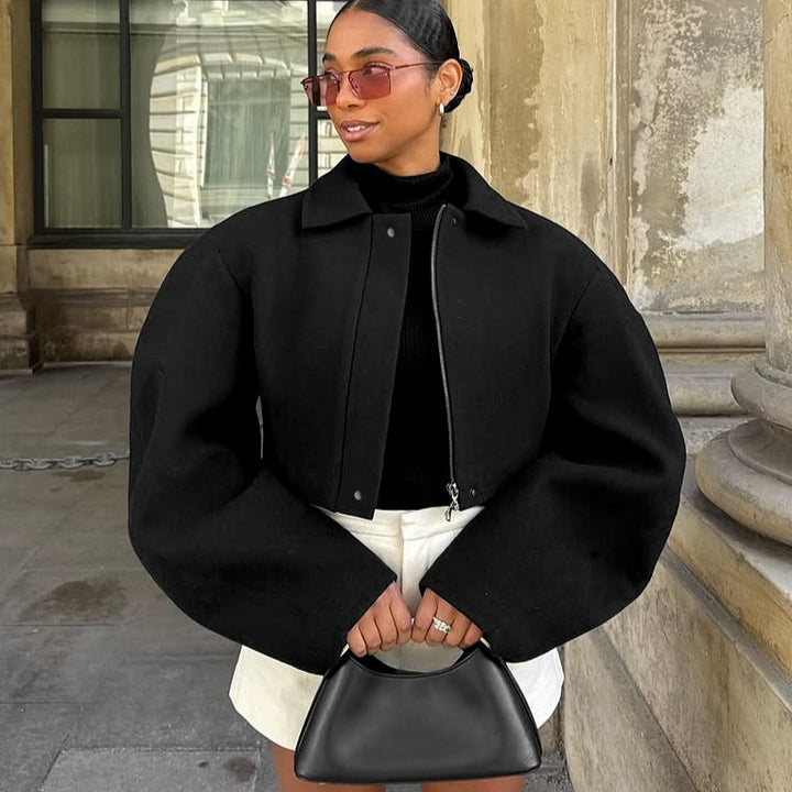 Damen Oversized Cropped-Jacke mit innovativem Schnitt Drune