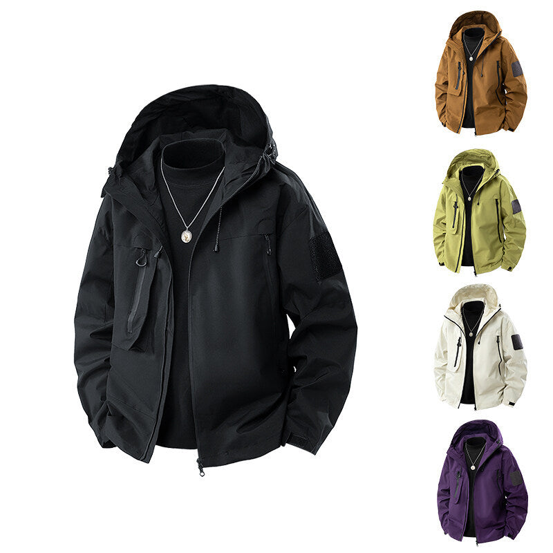 Herren wasserfeste Multifunktionsjacke mit Kapuze und praktischen Taschen Drune