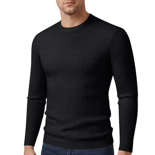 Herren modischer Strickpullover mit feinem Zopfmuster Drune