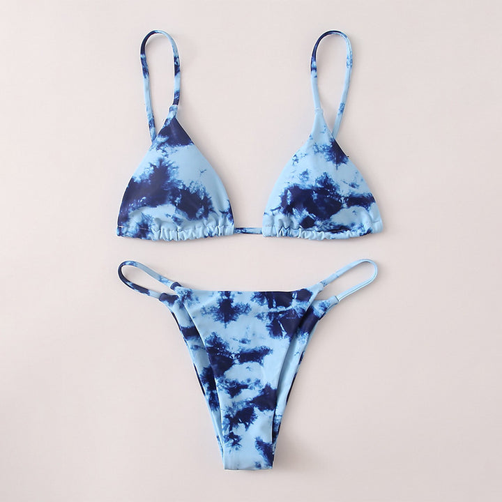 Damen Triangel-Bikini mit verstellbaren Trägern und Raffungen Drune