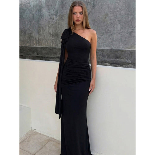 Damen Elegantes Wickelkleid mit asymmetrischem Ausschnitt und Schulterdetails Drune