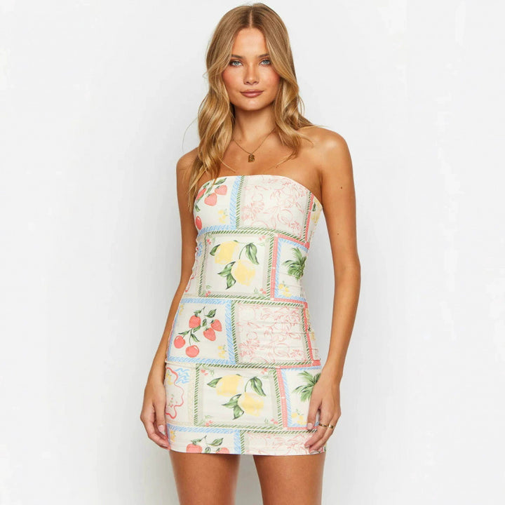 Damen Figurbetontes Minikleid im floralen Design Drune