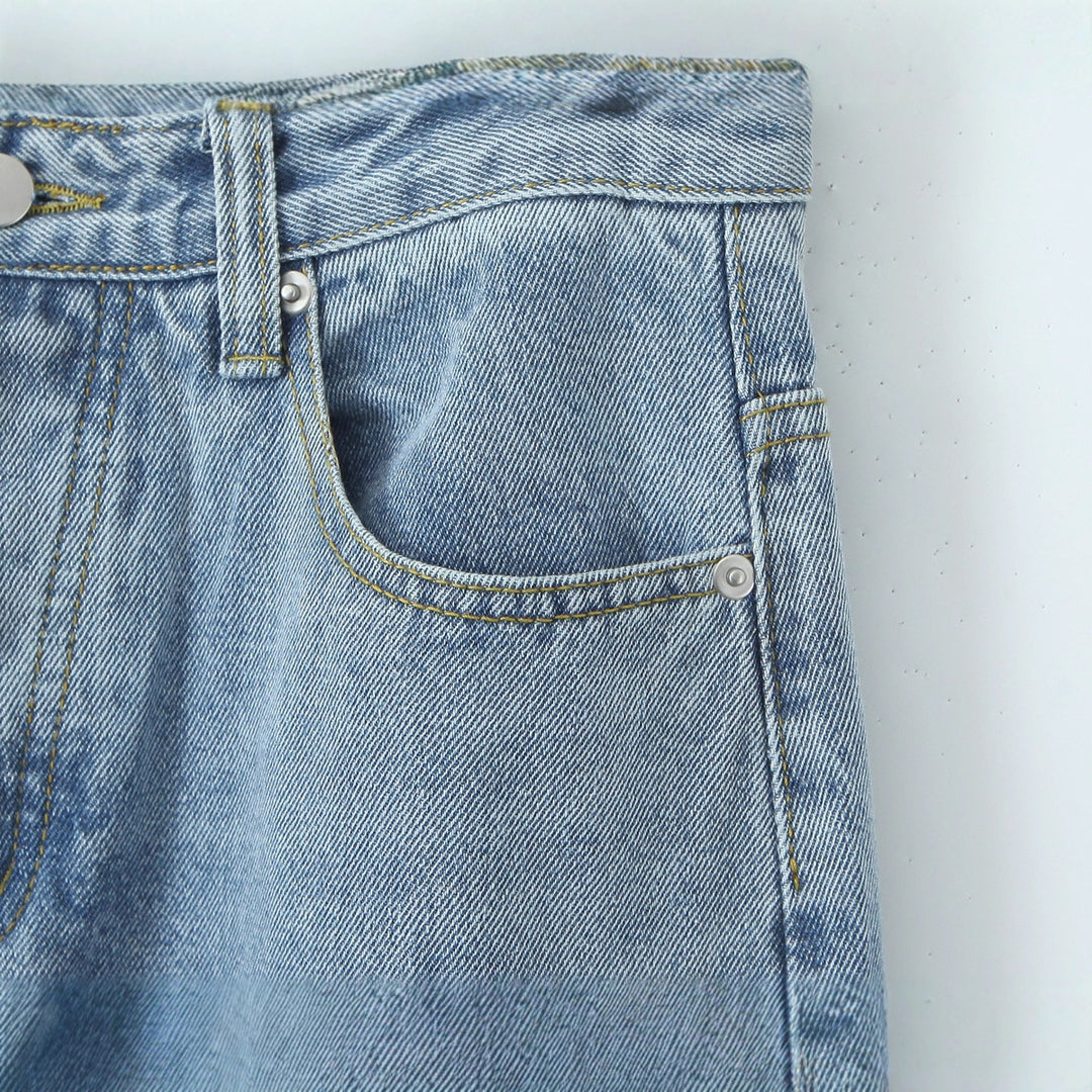 Damen Weite Jeans mit hohem Bund und lässigem Schnitt Drune