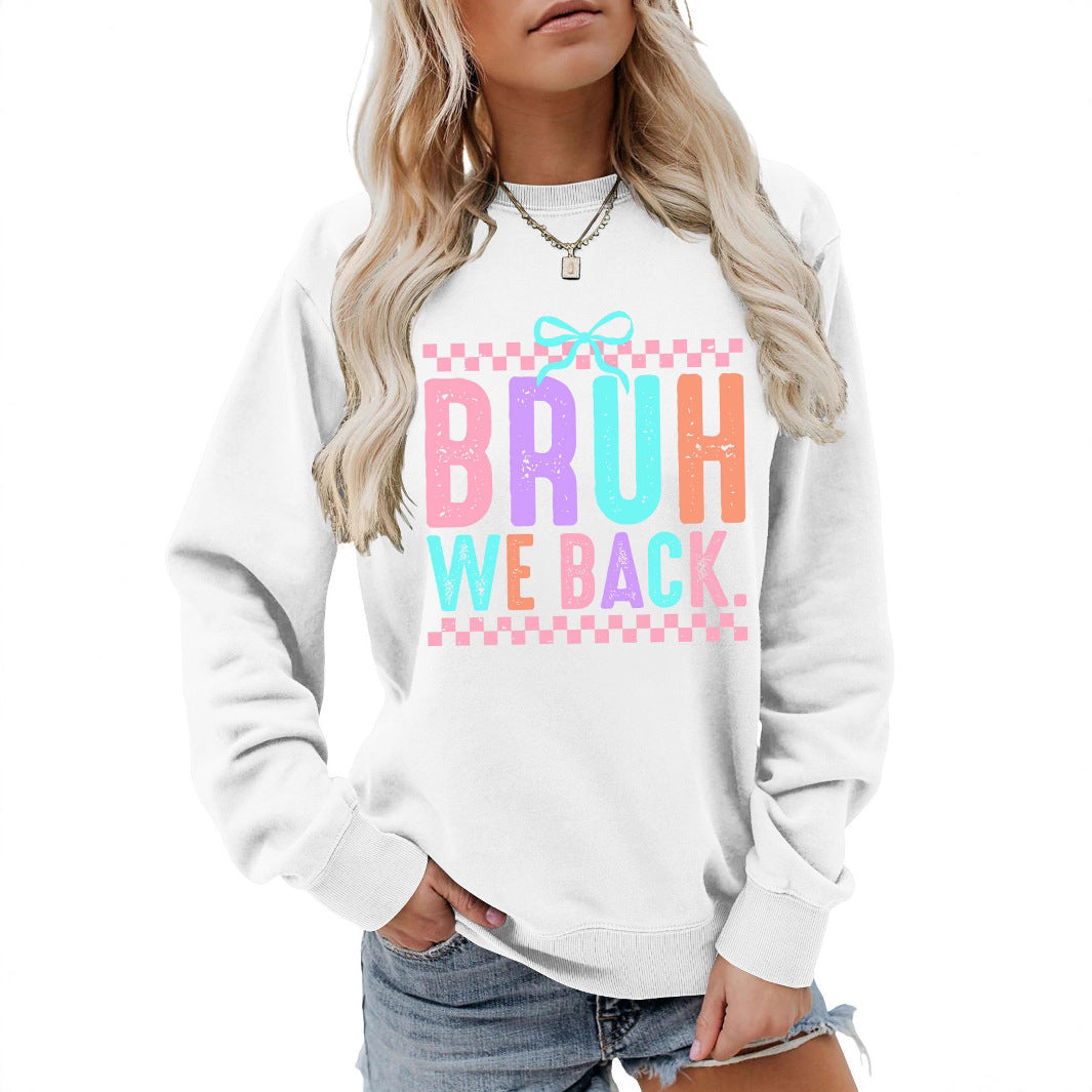 Damen Sweatshirt mit fröhlichem Druck und bequemer Passform Drune